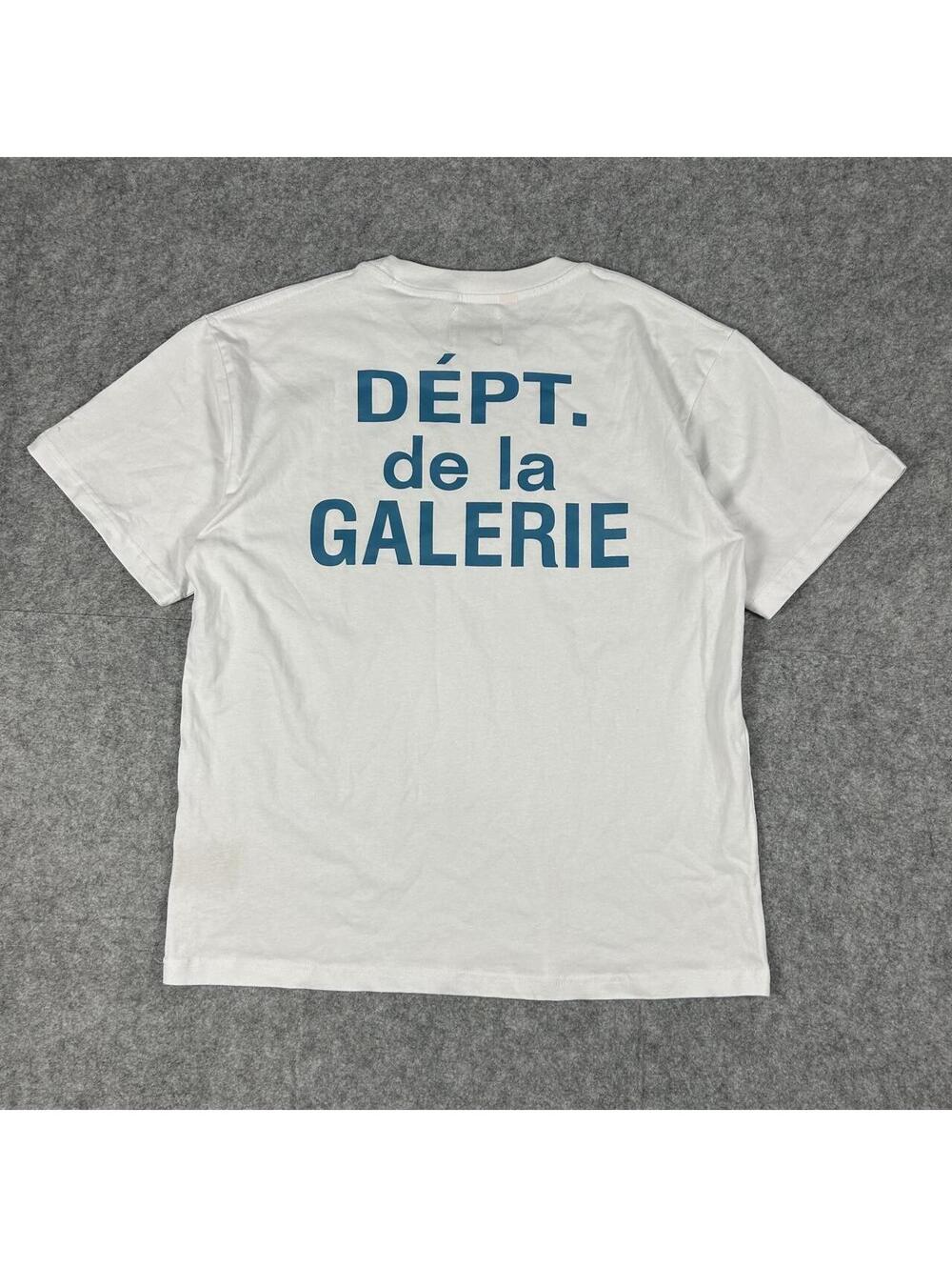 Gallery Department White and Blue Gallery Dept Spellout T Shirt Fits Large